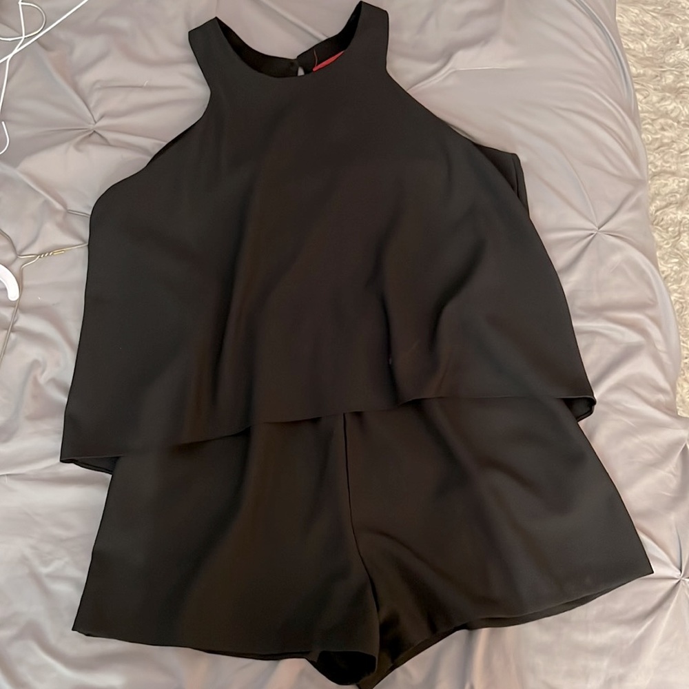Black high neck romper